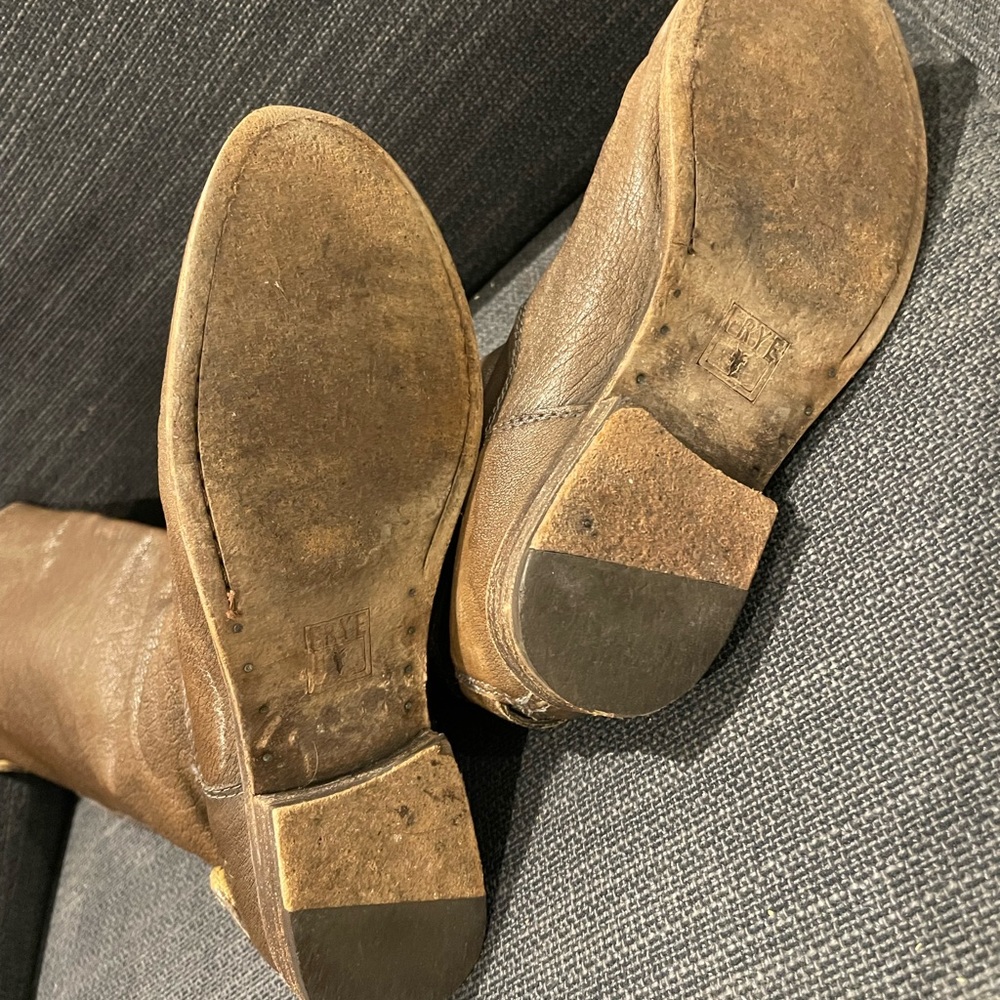 Frye Melissa Button Back Zip - Medium Brown/ Gray… - image 7